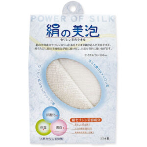 絹の美泡セリシン美容タオル ホワイト